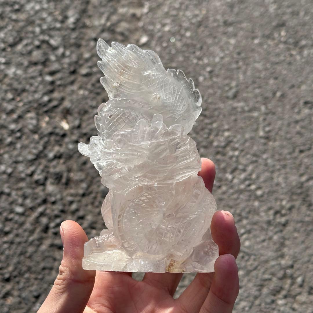 天然石 水晶の龍　置物　ご購入前に在庫確認必要G.159