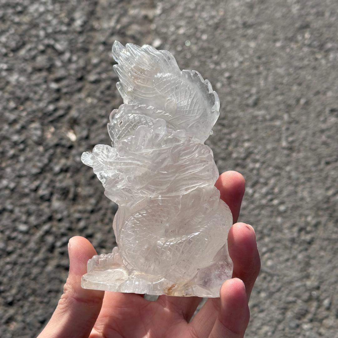 天然石 水晶の龍　置物　ご購入前に在庫確認必要G.159
