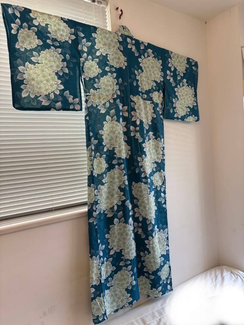 【完売】大塚呉服店⭐︎浴衣⭐︎綿紅梅⭐︎紫陽花⭐︎ターコイズ