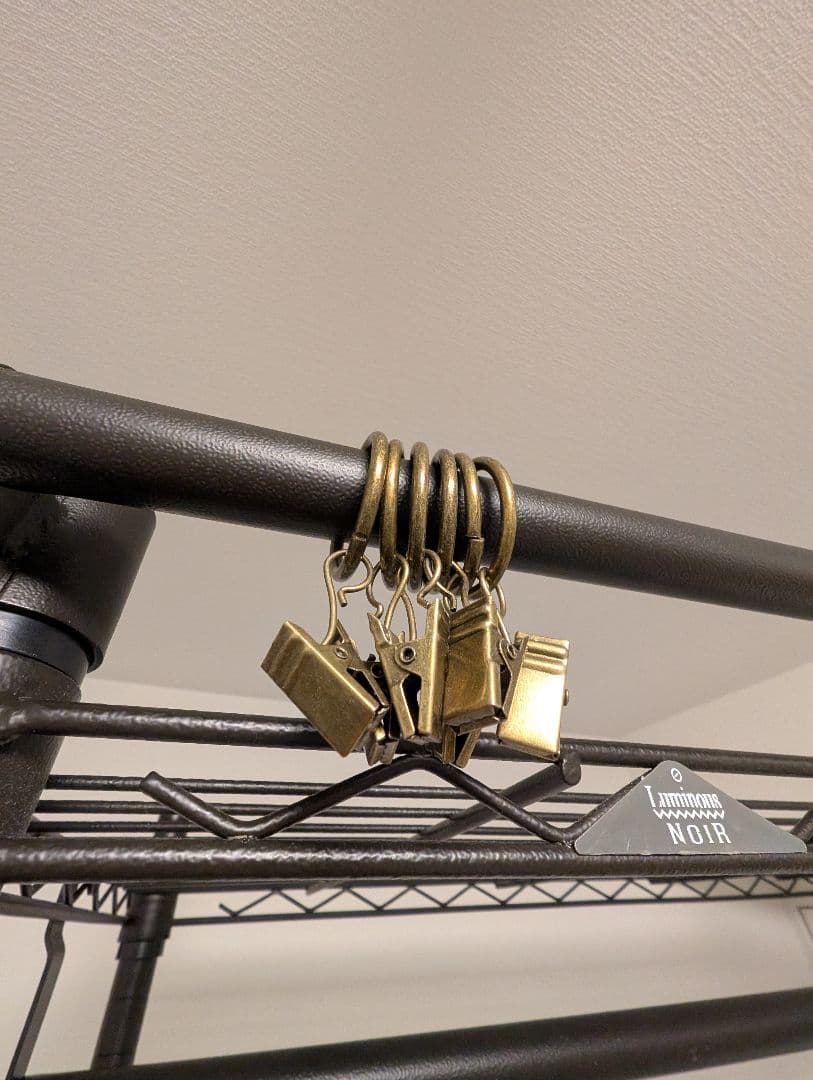 【送料込】ルミナスノワール 幅81cm ハンガーラック（目隠しカーテン取付可能）