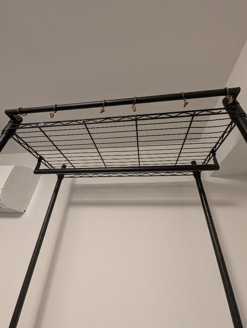 【送料込】ルミナスノワール 幅81cm ハンガーラック（目隠しカーテン取付可能）