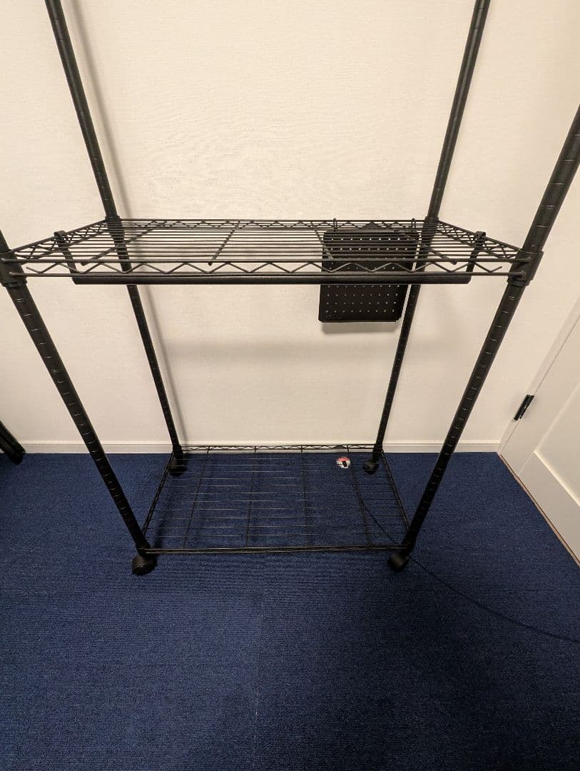 【送料込】ルミナスノワール 幅81cm ハンガーラック（目隠しカーテン取付可能）