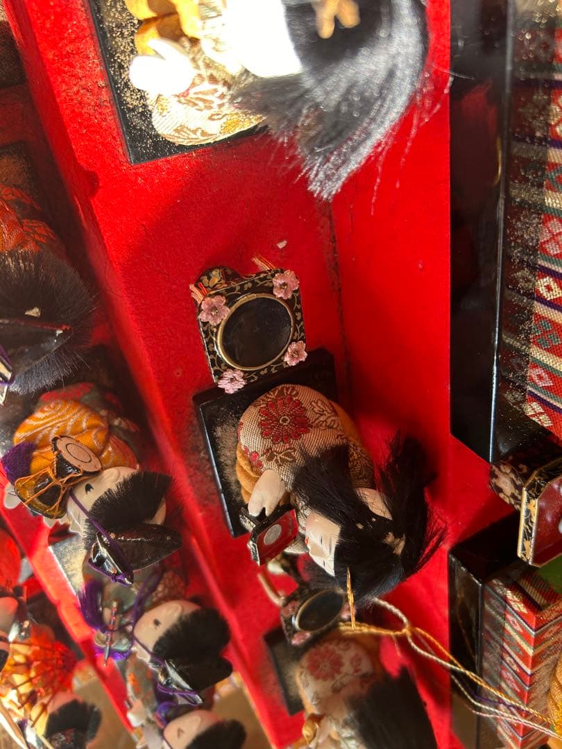 超希少　雛人形　木目込十五人飾り　ガラスケース5段飾り　お雛様　古いひな人形