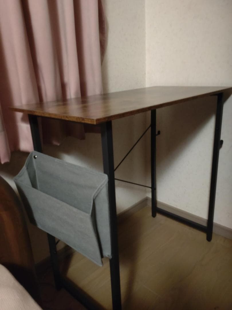 サイズ コンパクト書斎デスク 80x40x74cm収納バッグフック