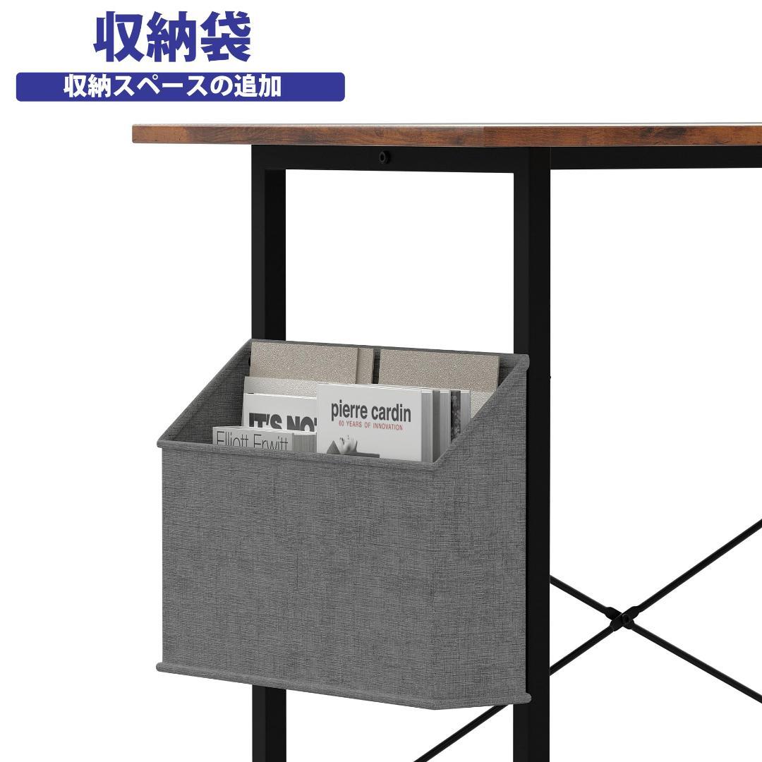 サイズ コンパクト書斎デスク 80x40x74cm収納バッグフック
