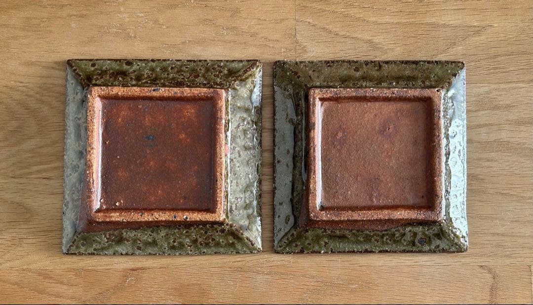 宮城陶器　スクエア皿　13.5㎝　2枚セット　やちむん