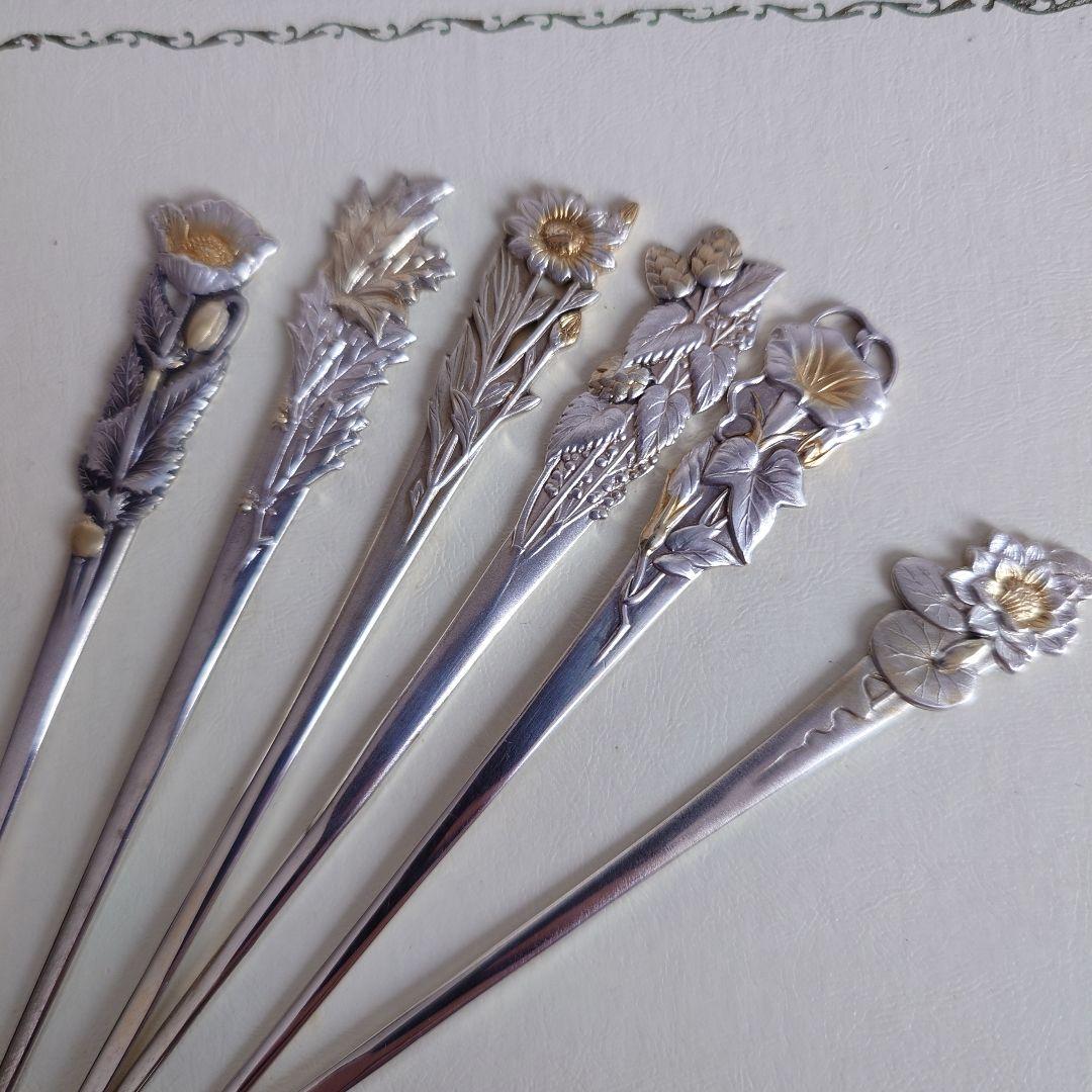 Y*e様 銀製　純銀　シルバー950 銀座WAKO 和光　菓子楊枝　6本組　38