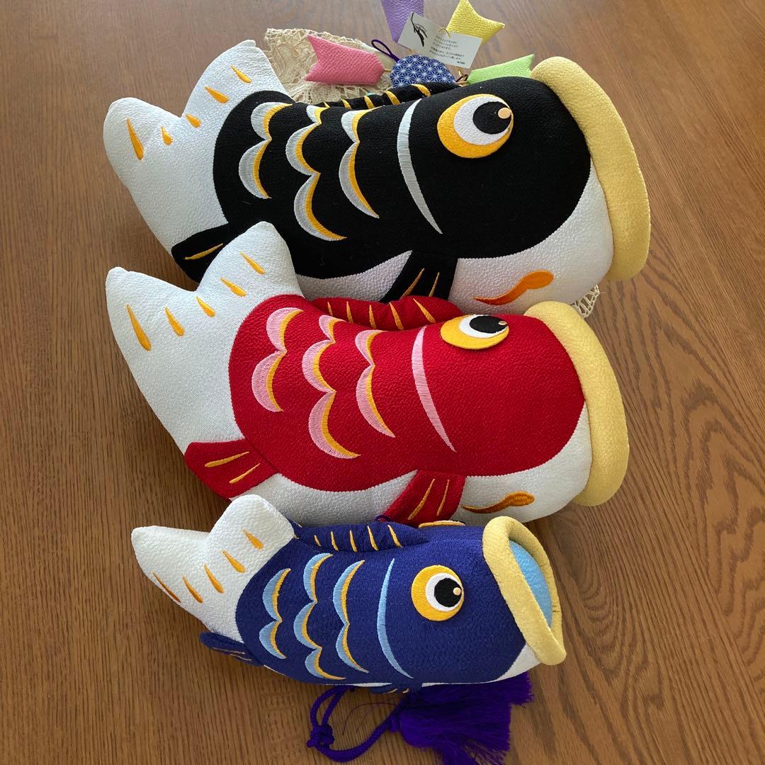 【新品未使用品】吊りふわふわ　　　こいのぼり　ちりめん　　和ぐるみ　京都　龍虎堂
