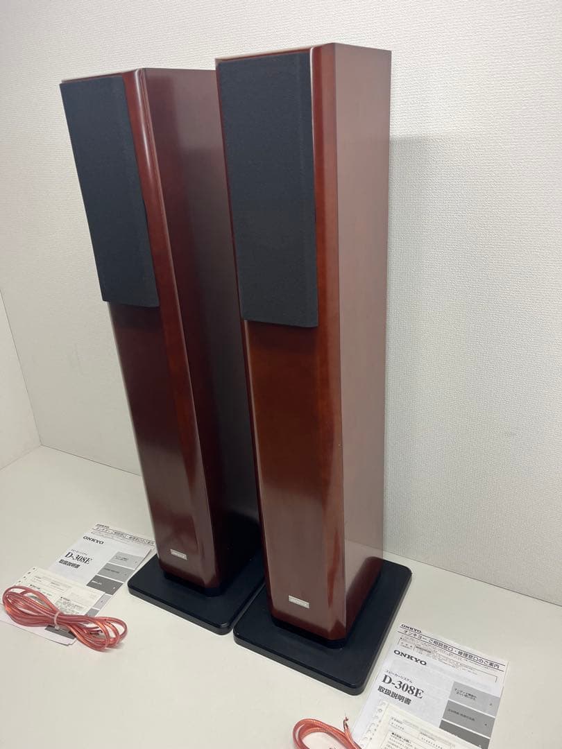 ONKYO オンキョー D-308E 木目ブラウン スピーカー　トールボーイ