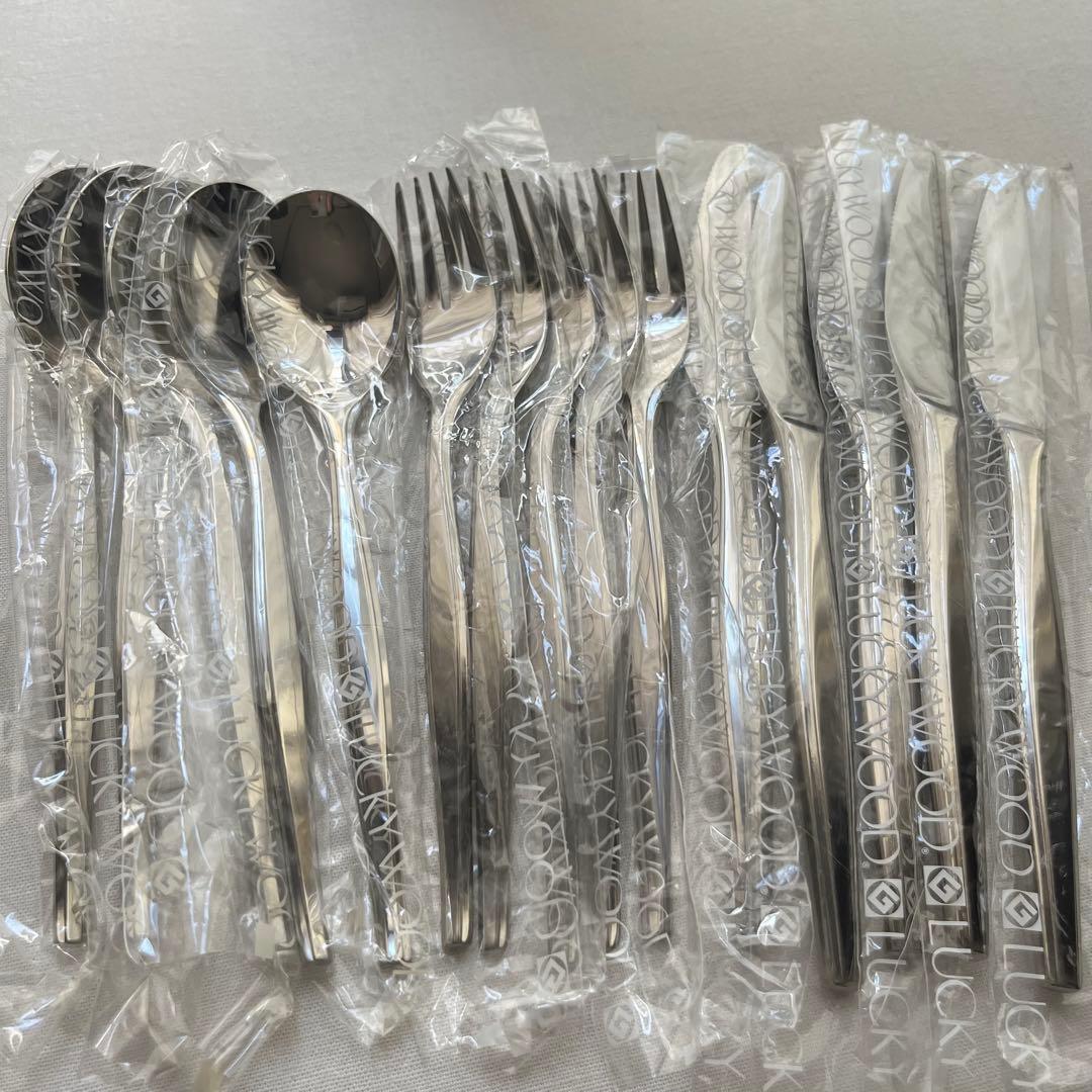 ラッキーウッド 18-12ステンレス ディナーカトラリーセット スプーン