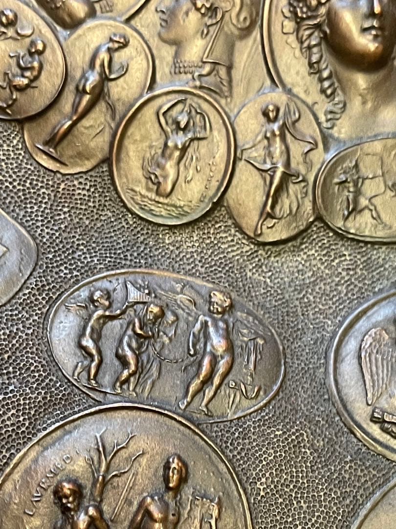 19世紀　アンティーク　ギリシャ　ローマ帝国　神話的な　壁掛　プレート