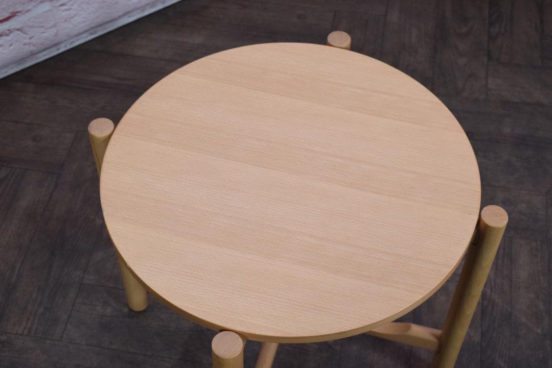 無印良品/良品計画/MUJI ブナ材サイドテーブル ラウンド/丸a