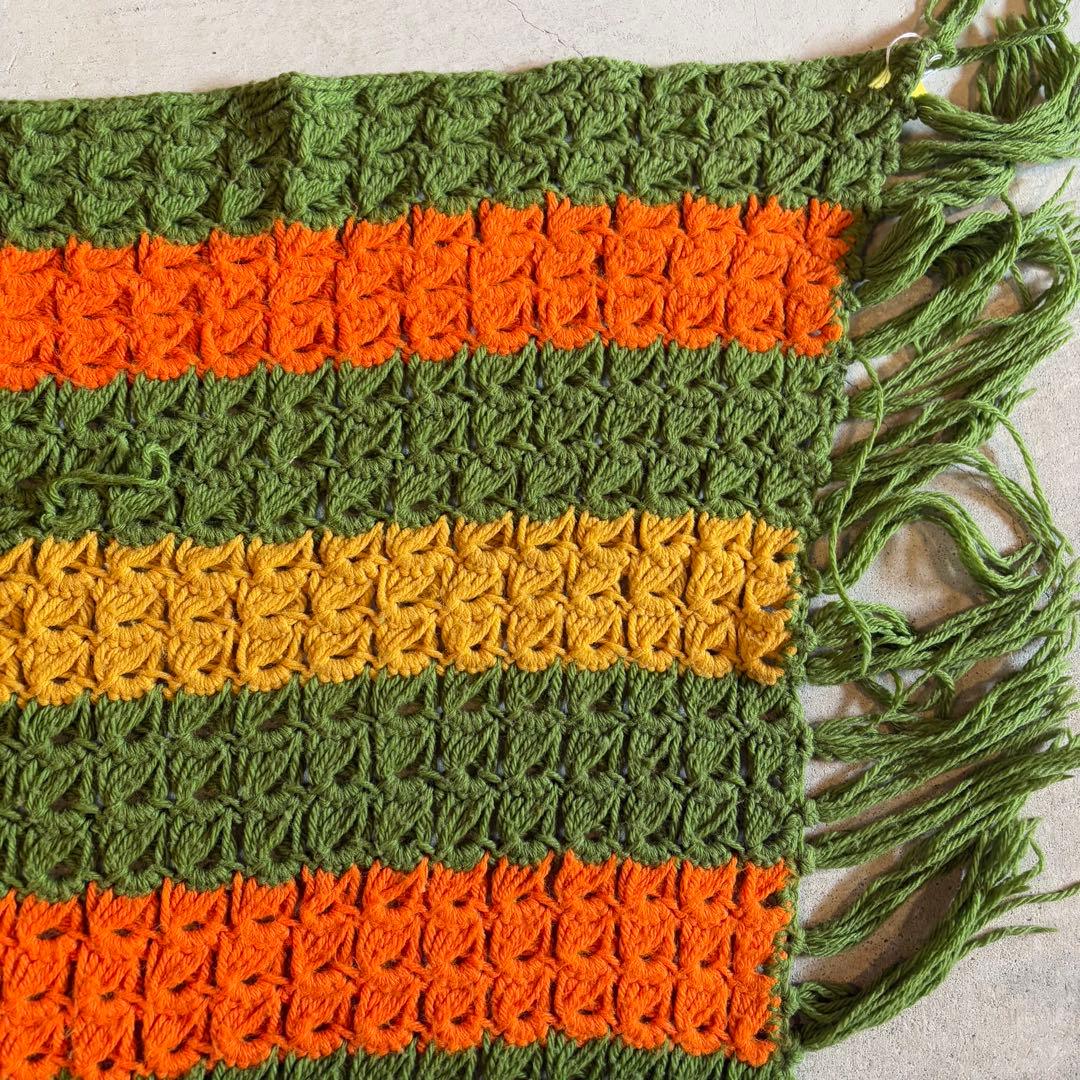 【USA vintage】グラニー ブランケット レトロ　膝掛け　ラグ