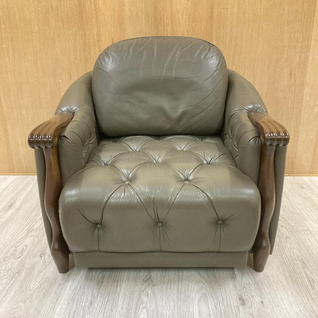 【マルニ】ベルサイユ　本革　アームチェア 1人掛けソファ　シングルソファ　A