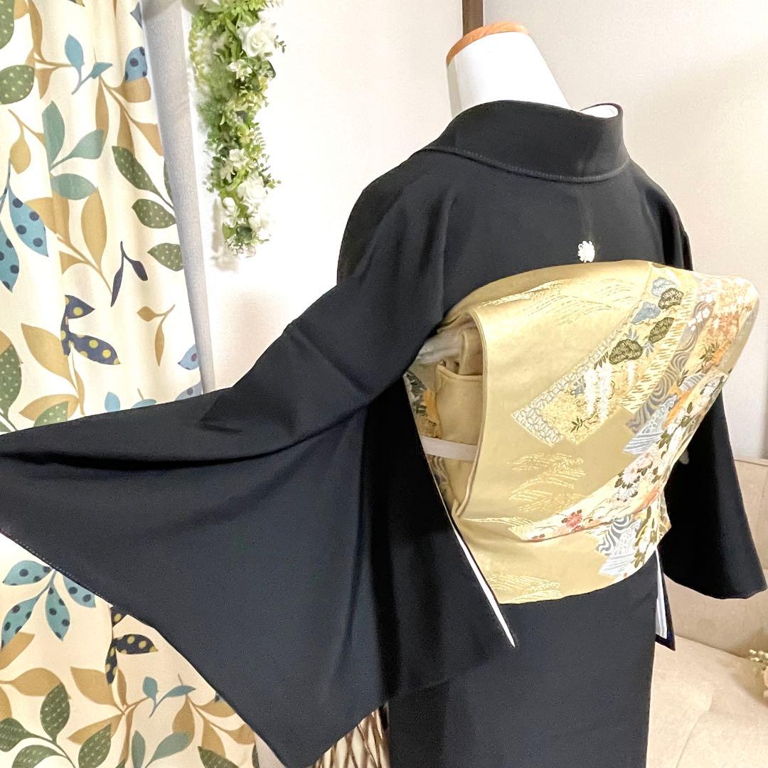 黒留袖 親族 結婚式 披露宴 母 袋帯 フルセット 袷 着物 和装 ウェディング