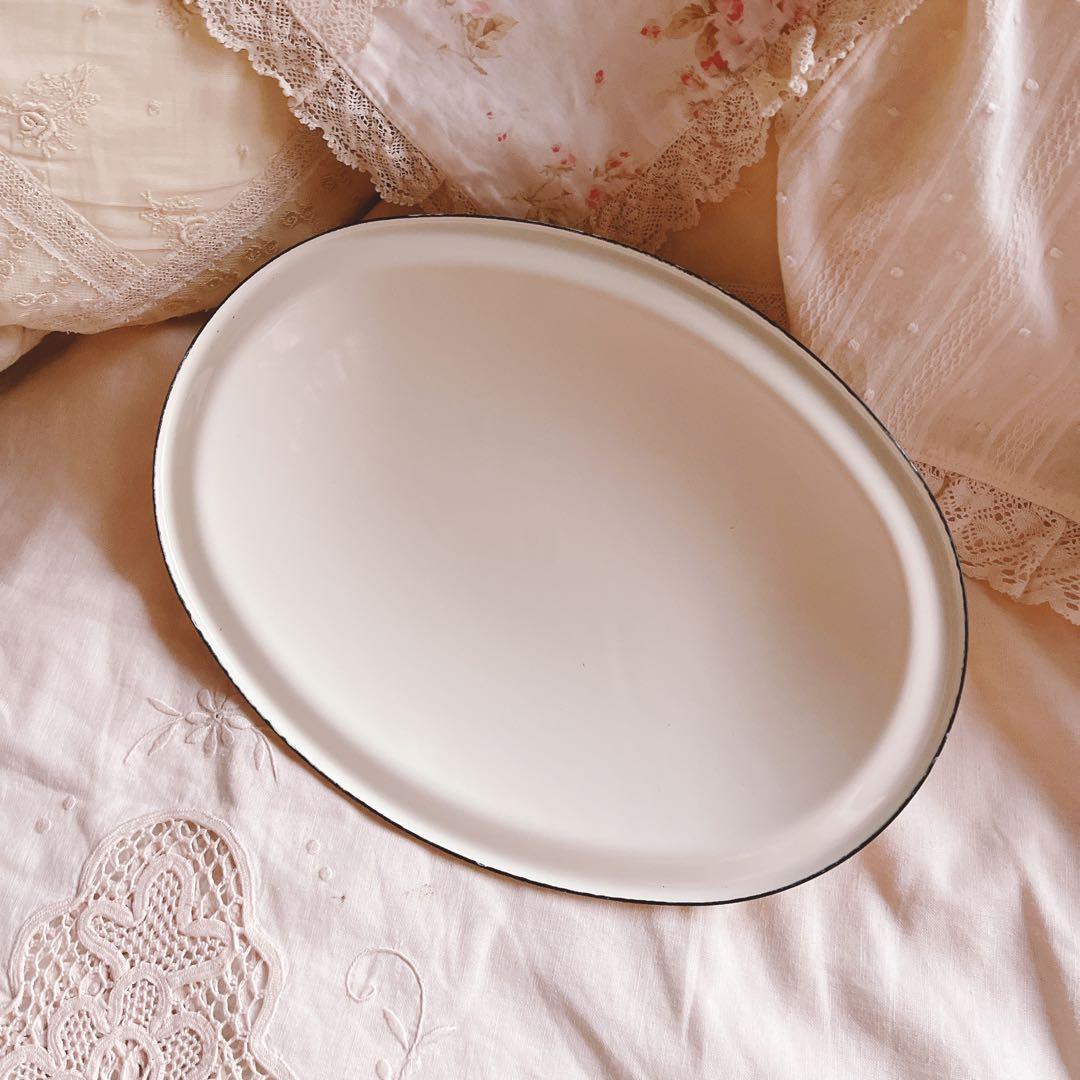 お値下げ♡マニーローズホーロー両手鍋イマンローズバスケット薔薇琺瑯ニトリイケア