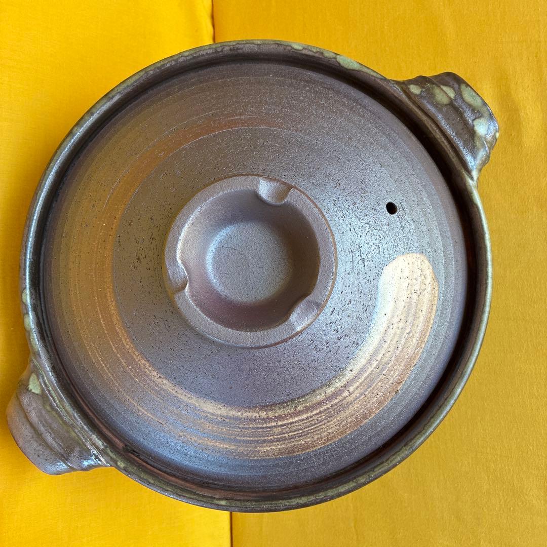 土鍋伊賀焼10.5号深鍋金彩刷毛目