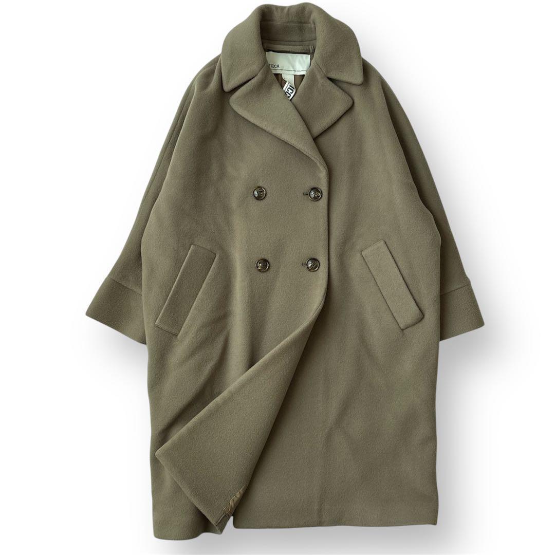 ティッカ TICCA 2021AW テントコート ピーコート カーキ色 ウール