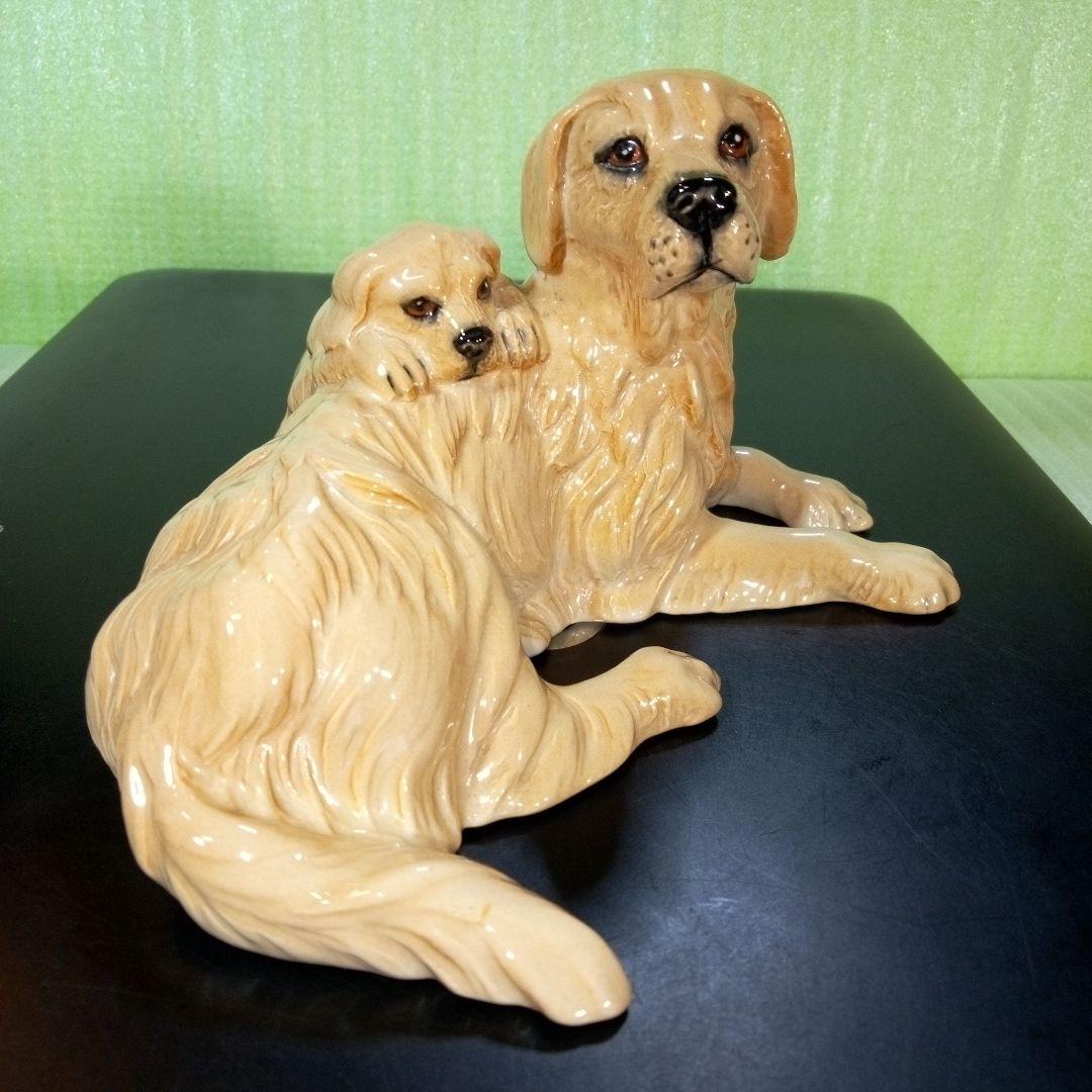 ロイヤルドルトン　 　イギリス製　犬の親子　置物