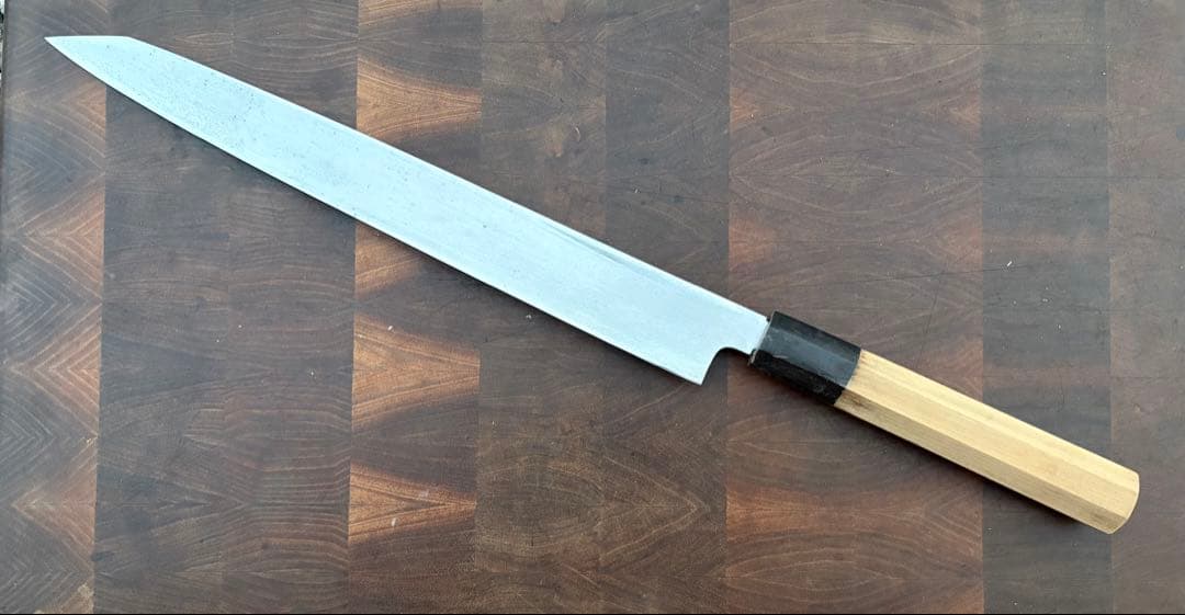 正本総本店　玉白鋼　切付　柳刃　300mm 尺　包丁　和包丁　研ぎ済　八角水牛柄