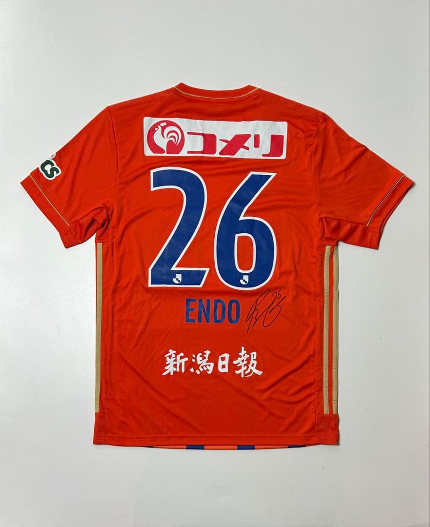 アルビレックス新潟　adidas 遠藤凌 #26 サイン入り　サッカーシャツ　O