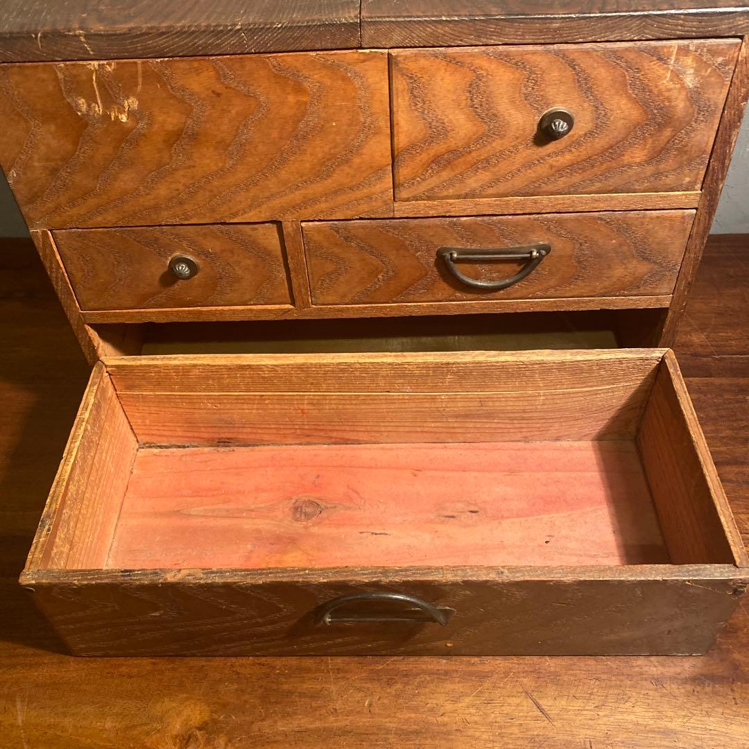 大正 昭和初期 時代物 裁縫箱 銭函 小引き出し アンティーク家具 骨董品