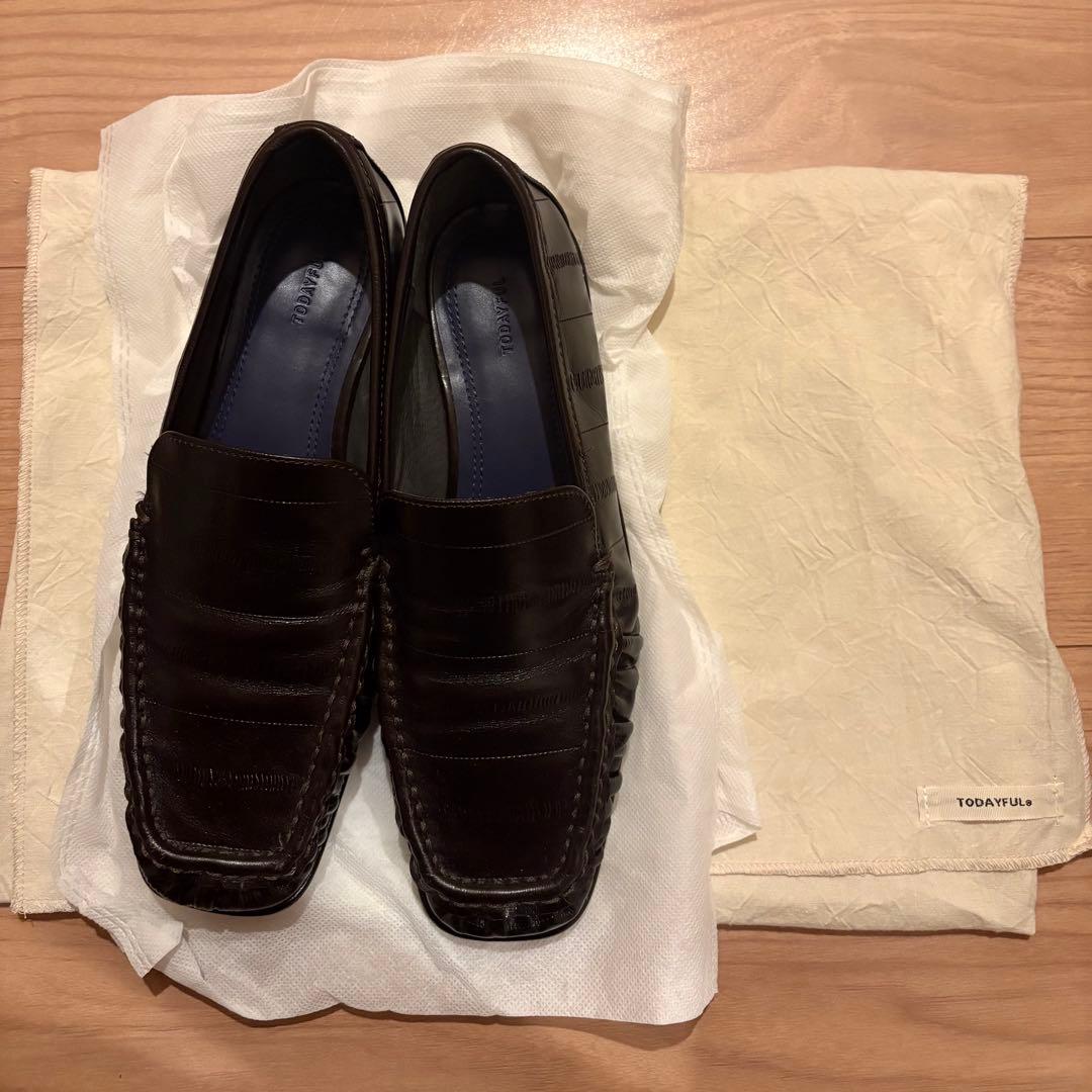 靴 todayful Squaretoe Gather Loafers 36