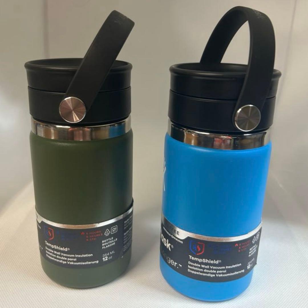 【新品未使用】Hydro Flask 12 oz オリーブグリーン　　水色