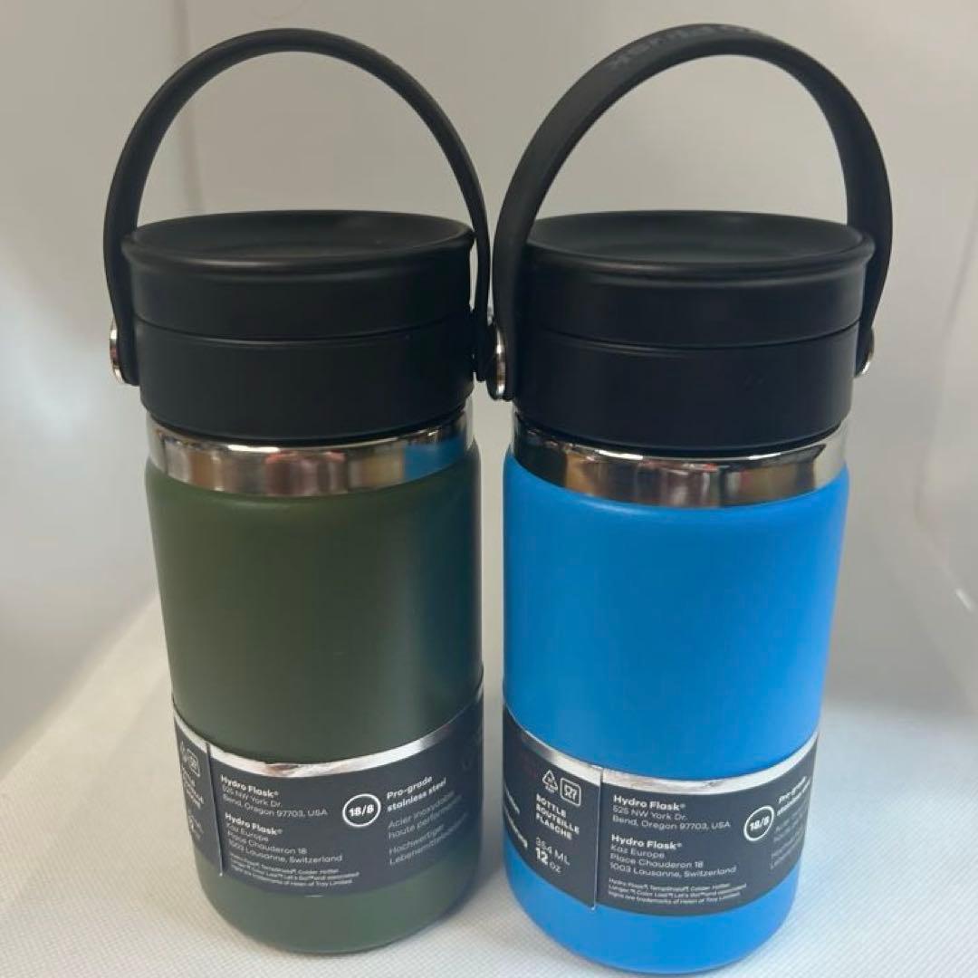 【新品未使用】Hydro Flask 12 oz オリーブグリーン　　水色