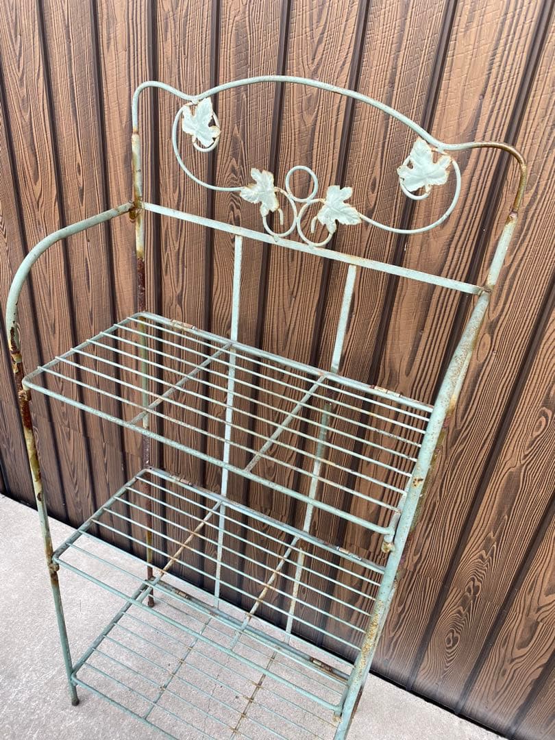 ガーデンシェルフ　フラワースタンド　アイアンスタンド　植木鉢　アンティーク