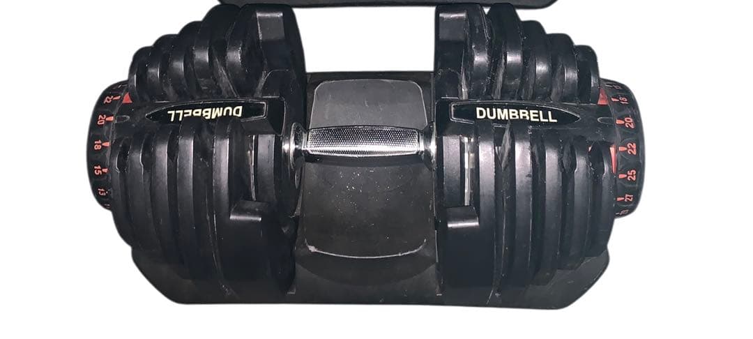 【良品】アジャスタブルダンベル　可変式ダンベル　40kg １個　黒、赤