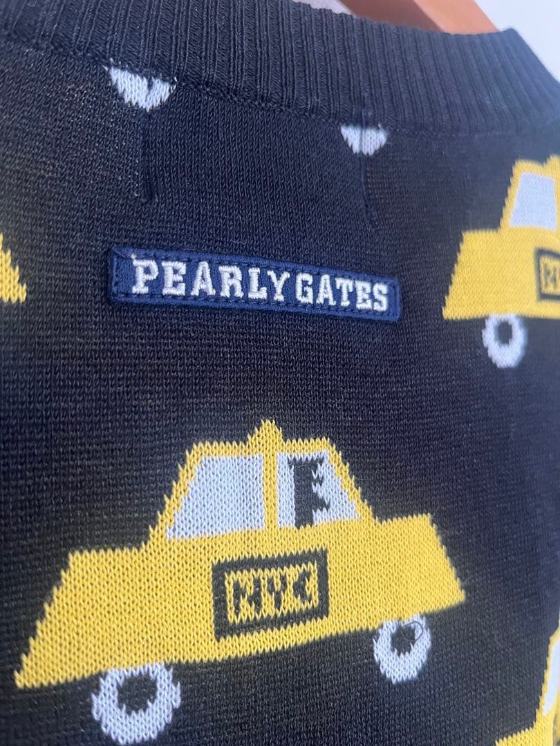 パーリーゲイツ TAXI総柄ジャガード長袖ニット