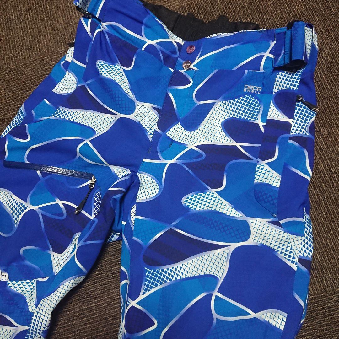 送料無料【Phenix】青白総柄スキーパンツ S ORCA SHELL