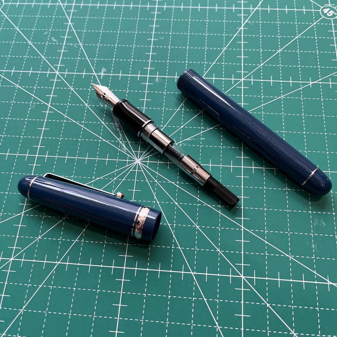 パイロット カスタム74 14K F 限定 ブルー シルバー ラメ