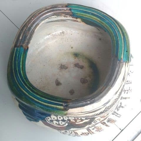 火鉢　織部焼　在銘　陶器製　手あぶり　茶道具　お稽古道具　ハ10