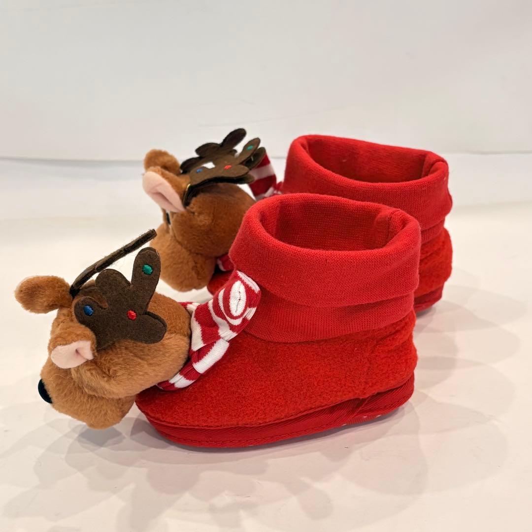 トナカイキャラクター付き子供用赤いソックス ワーナーブラザース クリスマス