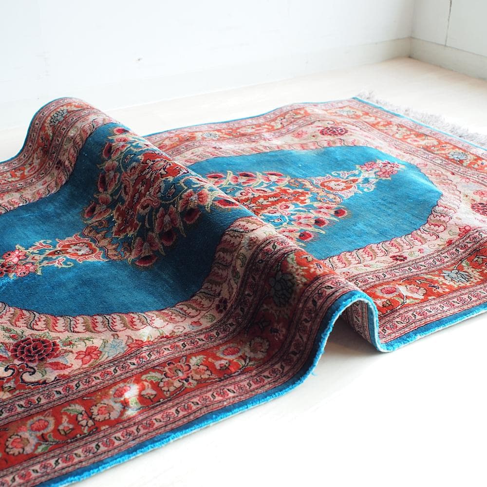 ペルシャ絨毯 横126cm 縦80cm ビンテージ アンティーク