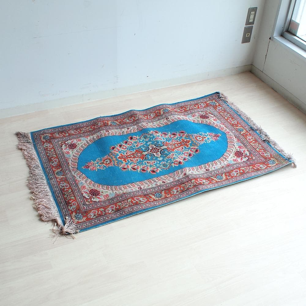 ペルシャ絨毯 横126cm 縦80cm ビンテージ アンティーク