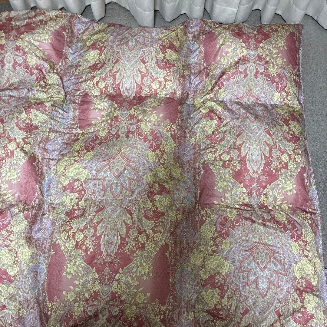 花柄掛け布団 ピンクとゴールド