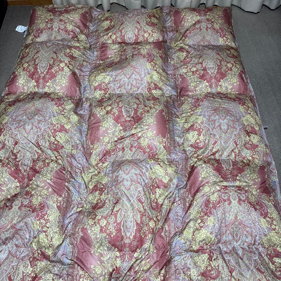 花柄掛け布団 ピンクとゴールド