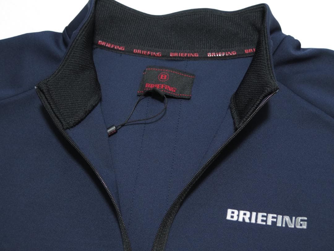 ⓁBRIEFING GOLF ブリーフィングゴルフ 背面ロゴハーフジップシャツ紺