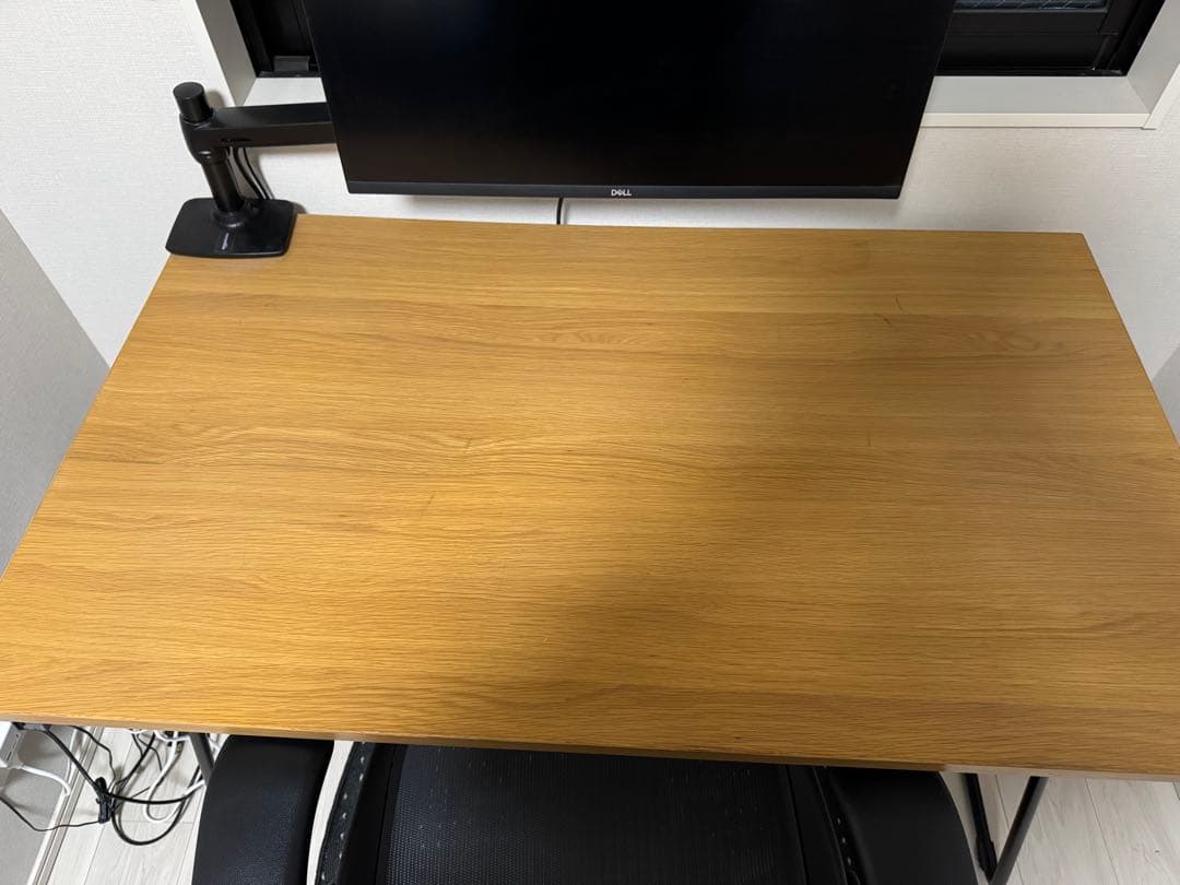n*e様 無印良品 120cmデスク ・オーク材　折りたたみ収納可