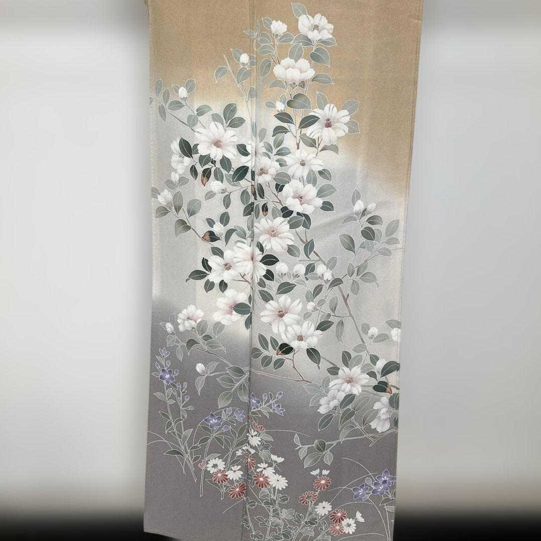 ベージュ 花柄 訪問着