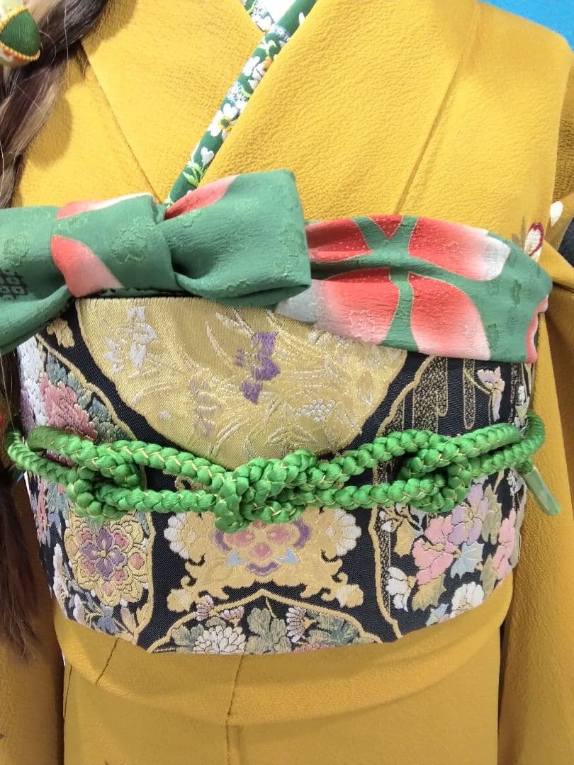 振袖フルセット、正絹振袖、成人式、重ね衿帯揚げ帯締め、西陣袋帯、襦袢、ガード加工