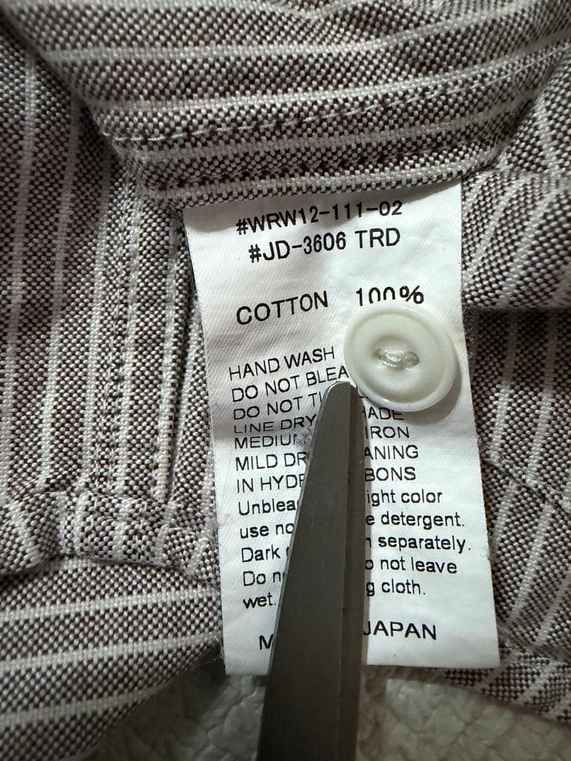 DANTON JD-3606オックスフォード バンドカラーシャツ ストライプ38