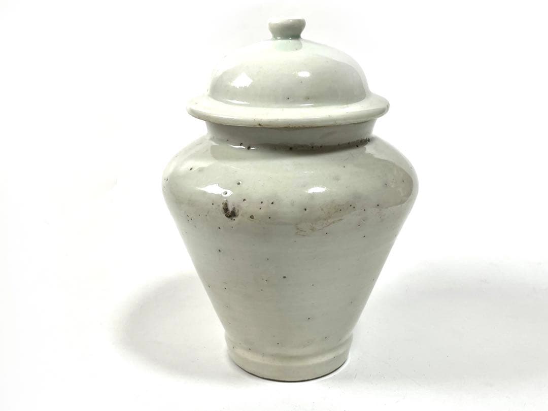 骨董　アンティーク　白磁　有蓋壺　沈香壺　古伊万里　白磁　李朝　蓋付壺