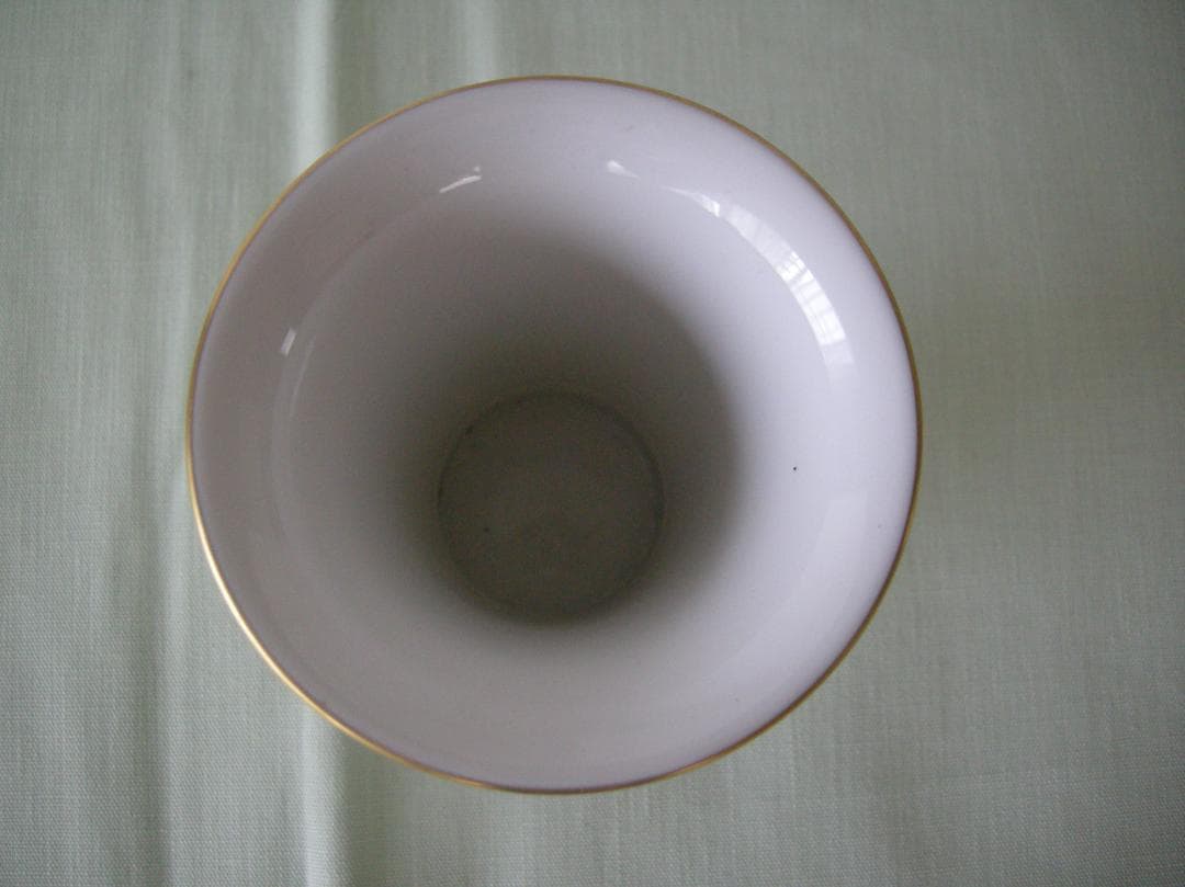 ヘキスト　手描き　フラワーベース　ゴブレット　花瓶　グリーン　美品