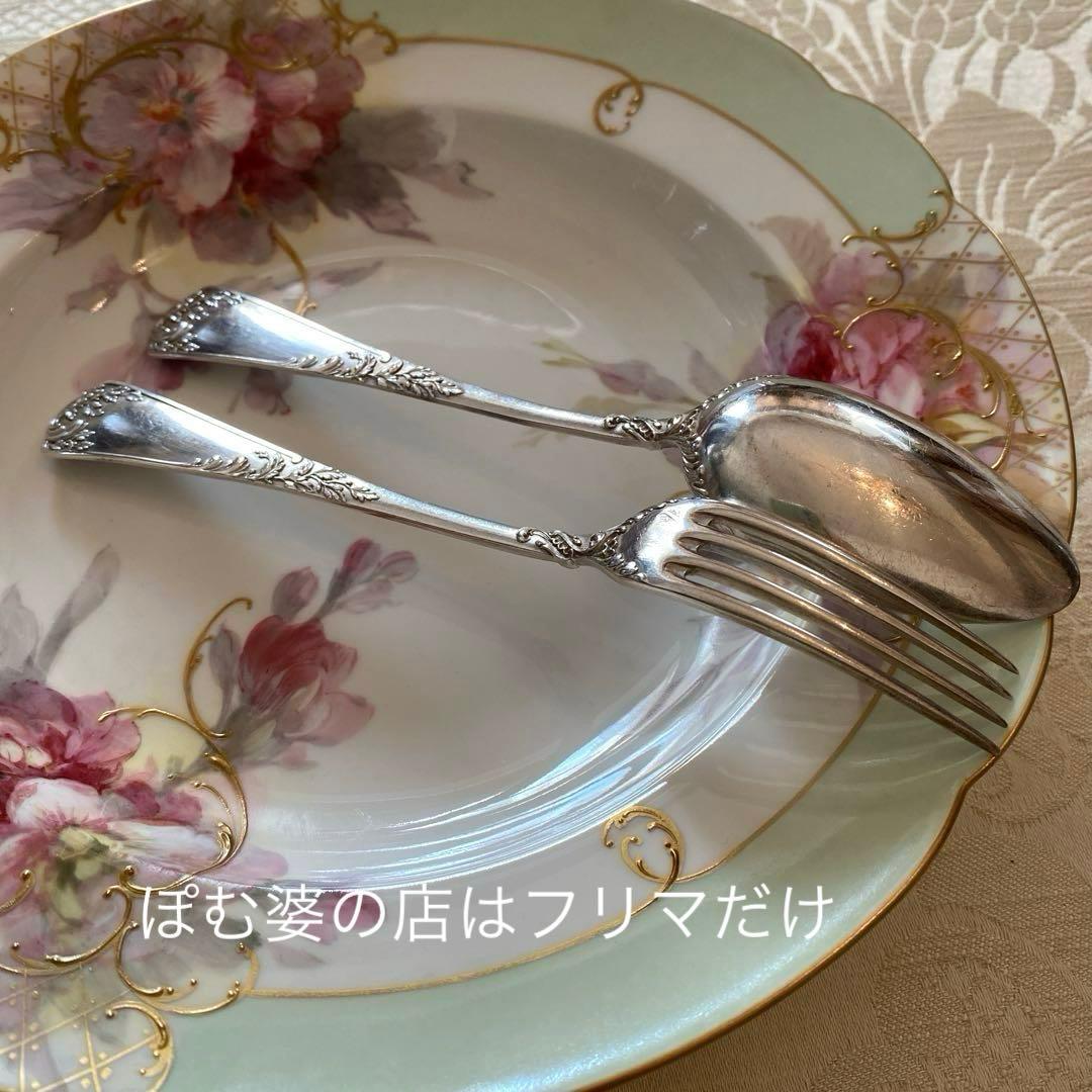 【フランス／Puiforcat】純銀／デザートフォーク＆スプーン