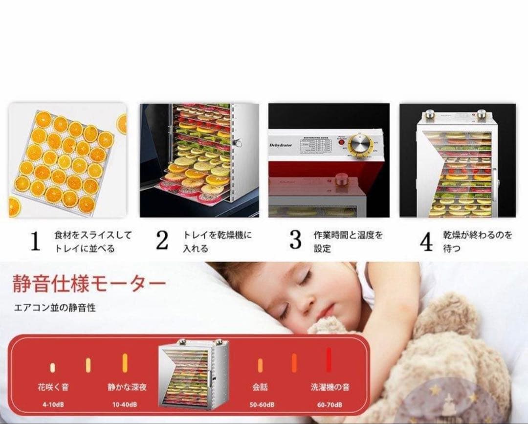 18層 フードドライヤー 食品乾燥機 ステンレス鋼 新品未使用 送料込み