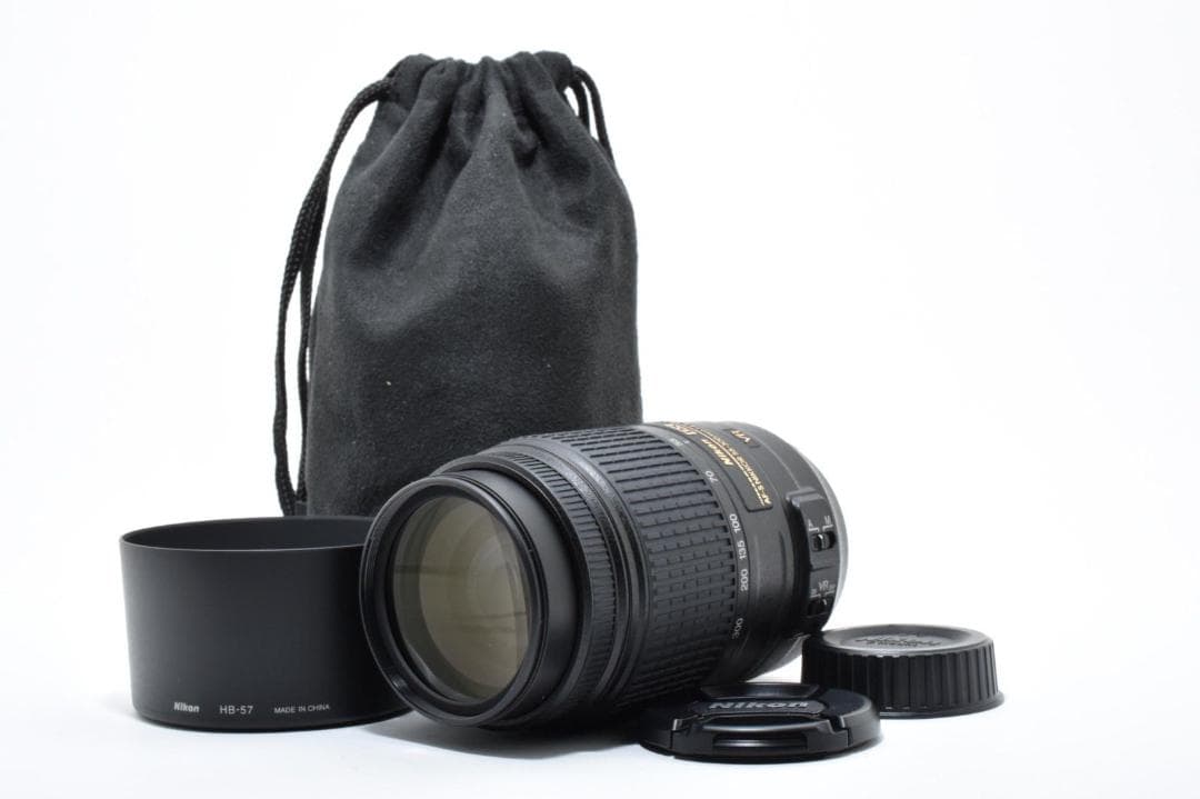美品ニコン NiKon AF-S 55-300mm ED VR 望遠ズームレンズ